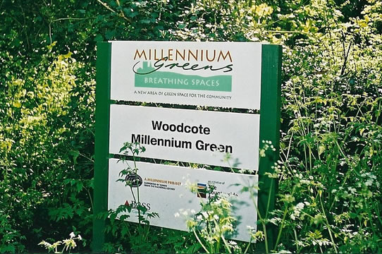 Woodcote Millennium Green sign